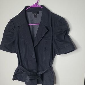 Apostrophe Denim Blue Short Sleeve Blazer